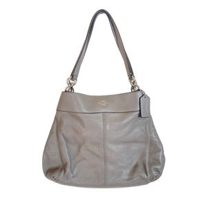 Coach Lexy Gray Clay Pebbled Leather Satchel Hand… - image 1